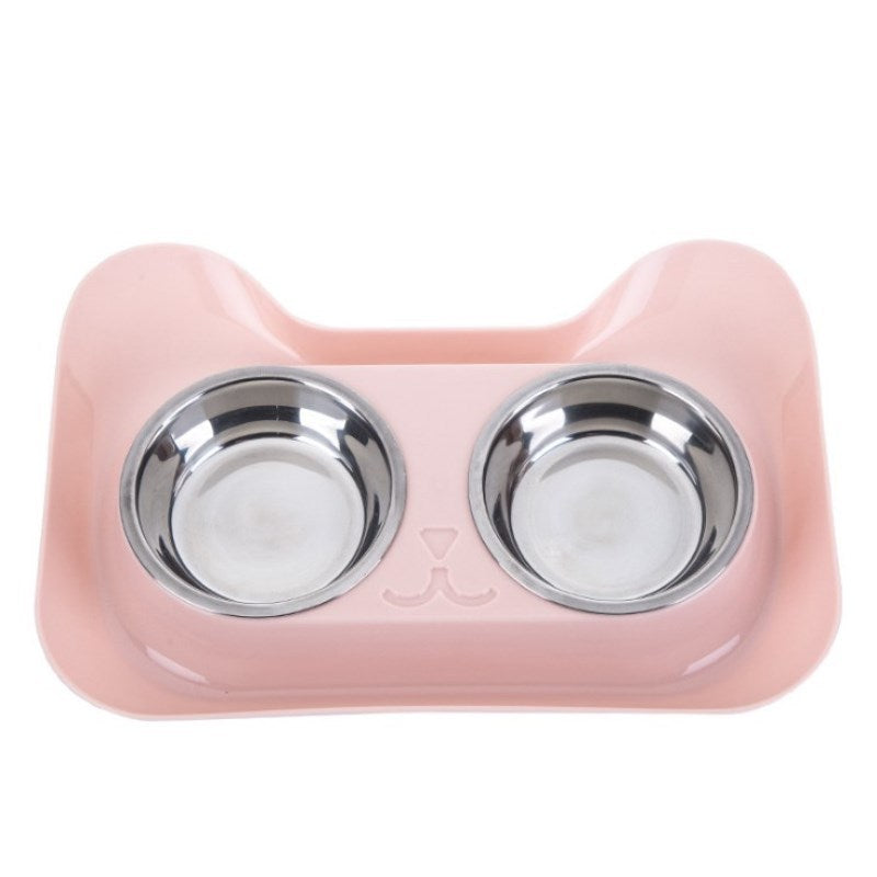 Stainless Steel Double Cat Bowl and Pet Food Dish
