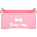 OATIPHO Dog Toy Basket Dog Toy Storage Bins with Handle Foldable Square Dog Toy Box Felt Dog Toy Storage Chest Organizer for Pet Toys Blankets 15"x7"x10"
