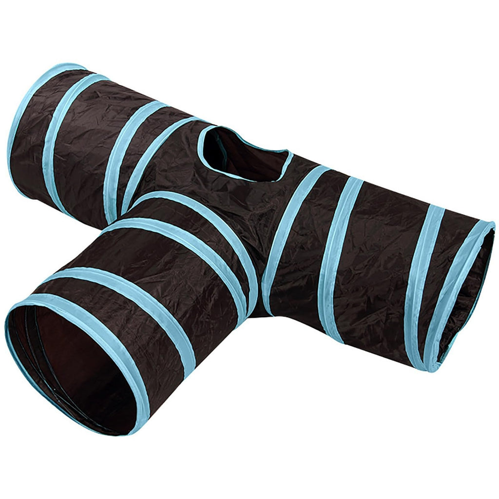 iCAGY Cat Tunnels for Indoor Cats Interactive Rabbit Tunnel Toys Pet Toys Play Tunnels for Cats Kittens Rabbits Puppies Crinkle Collapsible Pop Up 3 Ways Black