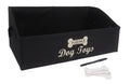 Brabtod Large Dog Toy Bin Collapsible Dog Toy Box Fabric Trapezoid Dog Toy Basket Storage for organizing pet Toys/Blankets/leashes/Rope Toys/Clothing-Can be Personalized-Black