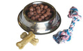 Perfect Petzzz - Silver Bowl with Simulated Pet Food Colorful Chew Toy for Lifelike Stuffed Interactive Pet Dog Bones for Breathing Pets