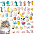 Jadive 50 Pcs Catnip Toys for Indoor Cat Plush Cats Toys Bulk Interactive Catnip Filled Kitten Toys Cat Chew Toy Pet Cats Supplies
