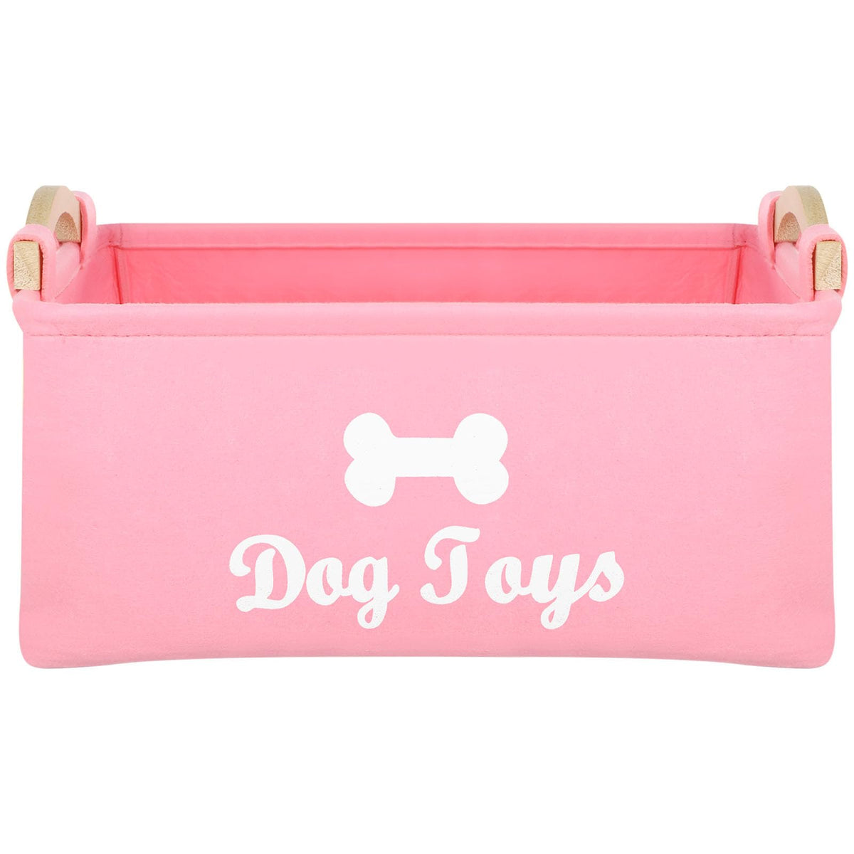 OATIPHO Dog Toy Basket Dog Toy Storage Bins with Handle Foldable Square Dog Toy Box Felt Dog Toy Storage Chest Organizer for Pet Toys Blankets 15"x7"x10"