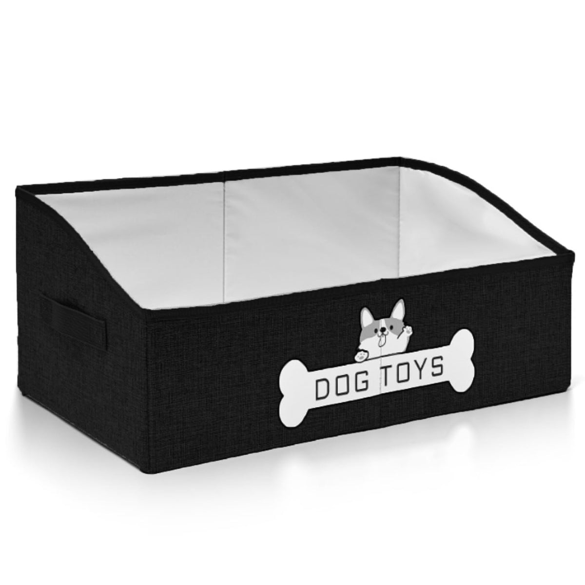 Mutiearo Dog Toy Basket Specially Designed for Dog Toy Storage Collapsible Dog Toy Box with Handle，Perfect for Storing Pet Toys and Accessories - Black